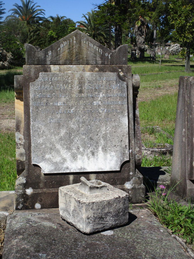 Rookwood Cemetery gravestone for Sapper James Greeson Hircoll
